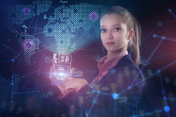 The concept of business, technology, the Internet and the network. A young entrepreneur working on a virtual screen of the future and sees the inscription: legal advice