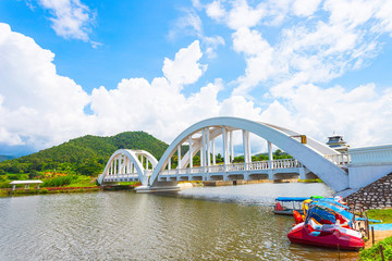 River Bridge Railroad Built during World War II by Japanese troops located in Lamphun, Thailand.
