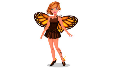 Beautiful monarch butterfly fairy
