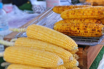 Boiled corn at street food