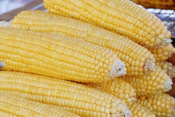 Boiled corn at street food