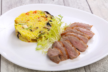 Roasted Duck breast with couscous