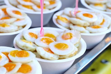 Quail eggs at street food