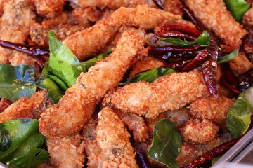 Fried fish at street food