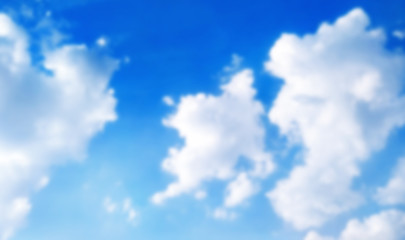 blue sky with cloud, blurred background,layout for the designer