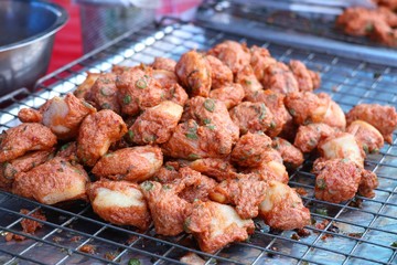 Fried fish cake at street food