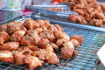 Fried fish cake at street food