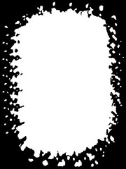 Abstract Decorative Black & White Edge. Type Text Inside, Use as Overlay or for Layer Mask	