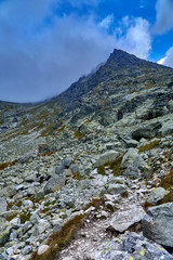 Beautiful panoramic view of the High Tatras mountains in the early autumn, Slovakia.