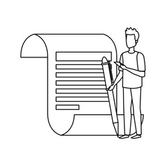 paper document with business person and pen