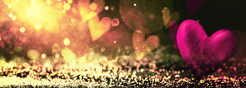 Bokeh shiny abstract background . Valentines background