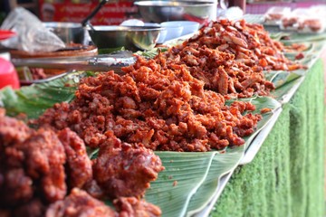 Fried pork at street food