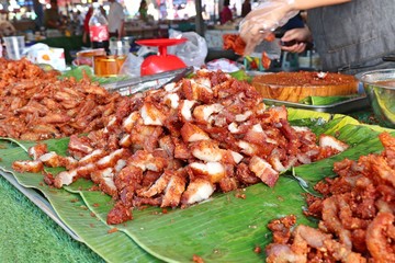 Fried pork at street food