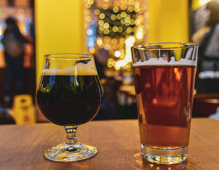 Two Beers, light and dark.