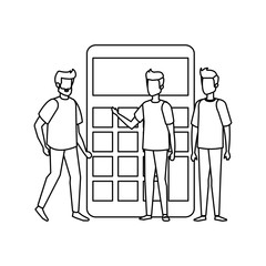 calculator math with business person