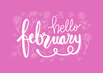 Hello February hand lettering