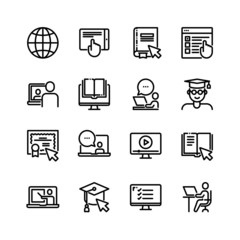 Online Education icons set