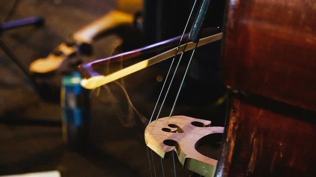 Double bass. Musical instrument double bass