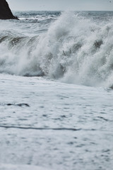 Stormy Beach Wave Rock Formations