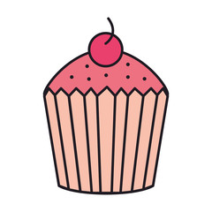 sweet cupcake with cherry