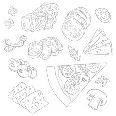 set of products for pizza