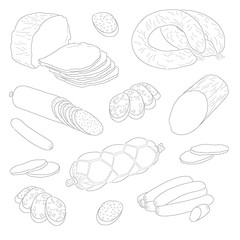 a set of sausage types