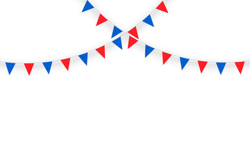 Fototapeta premium Celebrate party flags isolate and space for graphics design. Vector illustration