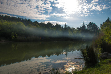 landscape with lake and clouds