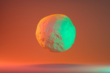 Soaring ball with deep texture in color