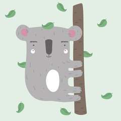 koala on the tree eucalyptus tree
