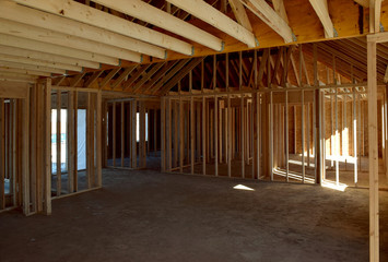 New Home House Construction Framing Lumber Builders Carpentry Craftsman.