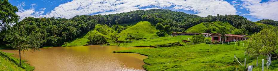 landscape with lake and forest