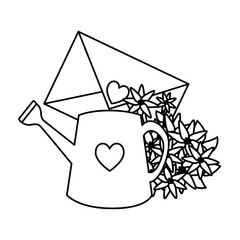 envelope with heart and flowers