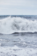 Stormy Wave on Beach 