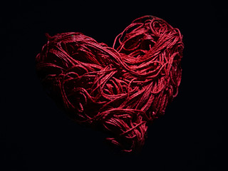 A card with a heart as a recognition of their tender love for a person on a bright holiday, on St....