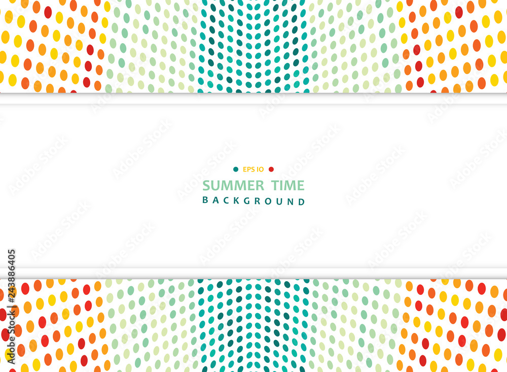 Poster abstract summer of colorful mesh dots pattern background with wide copy space.