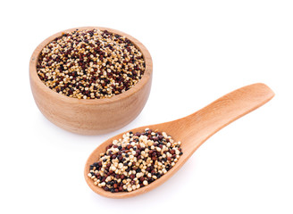 Real quinoa seeds isolated on white background