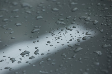 rain drops on car with glass coating protection skin