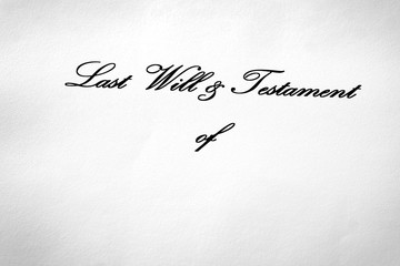 Last Will and Testament Document Gift Giving Devise