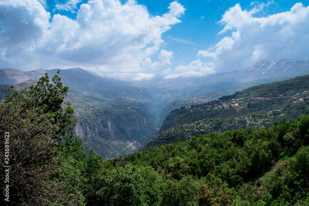 Wall mural spring natural skyline in south lebanon