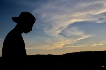 silhouette of man