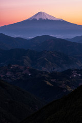 Mount Fuji during twilight period in shizuoka, japan