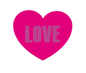 Pink heart is isolated on white background.Concept valentine's day.