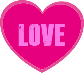 Pink heart is isolated on white background.Concept valentine's day.