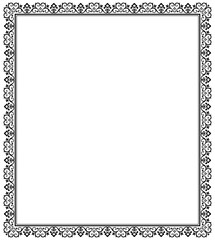 Decorative frame Elegant vector element for design in Eastern style, place for text. Floral black border. Lace illustration for invitations and greeting cards