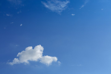 white cloud on clear blue sky background