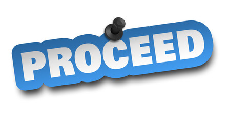 proceed concept 3d illustration isolated