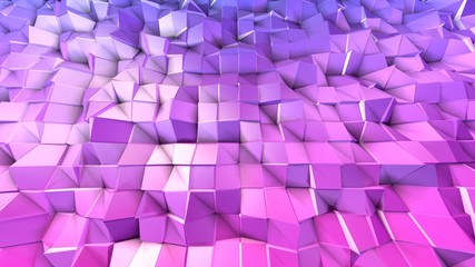 3d low poly abstract geometric background with modern gradient colors. 3d surface red violet gradient colors. 2