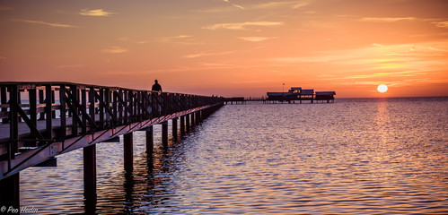 Pier in sunset