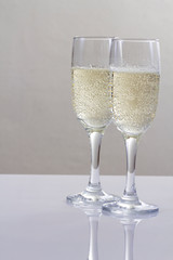 New year composition with champagne and space for text